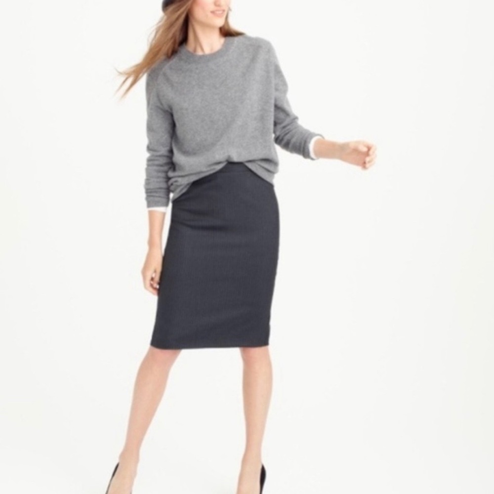 J Crew No. 2 Pencil skirt in medium gray.